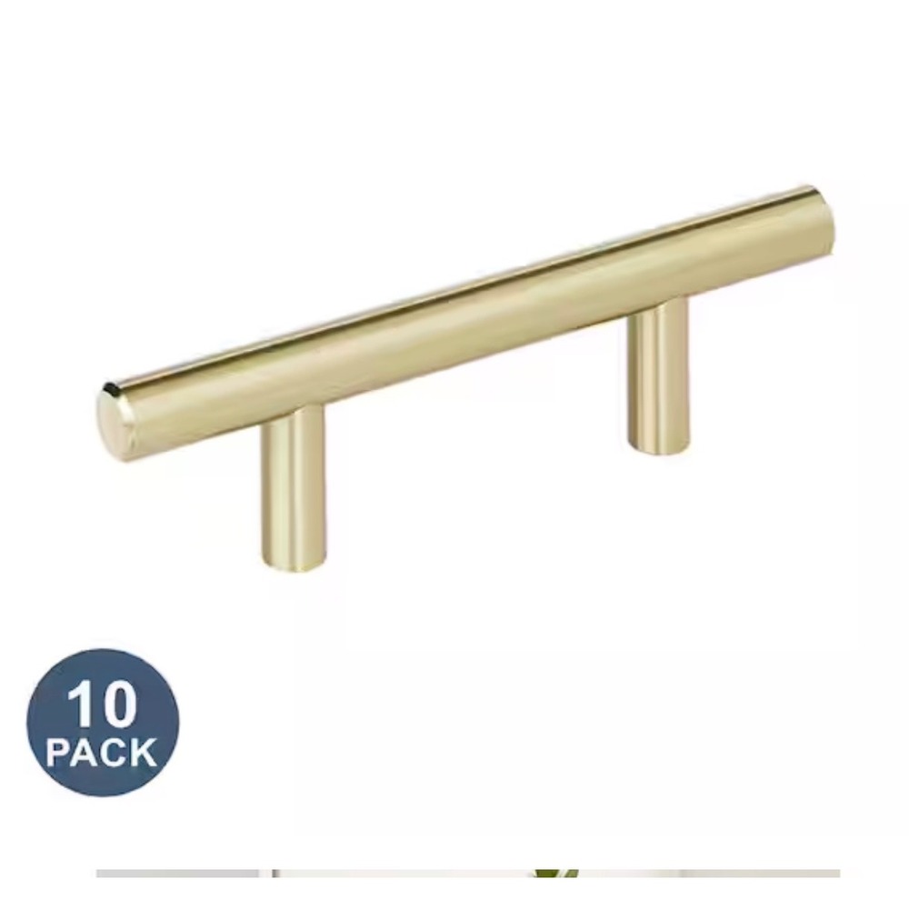 Amerock 10 Pack Bar Pulls 2-1/2 in 64mm Golden Champagne BP1264BBZ Modern Handle